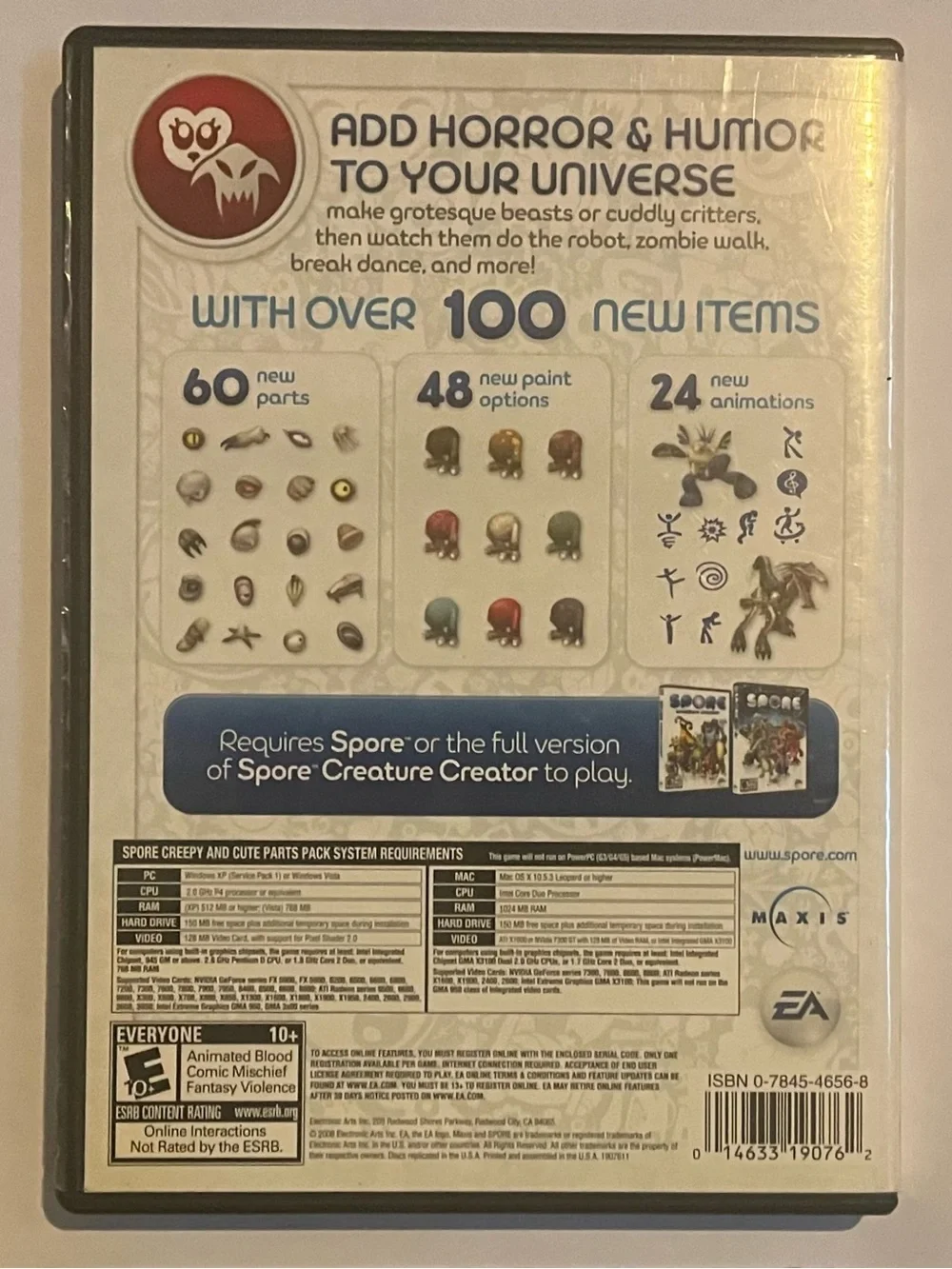 MAC and WIN Spore Creepy & Cute Parts Patch PC Game